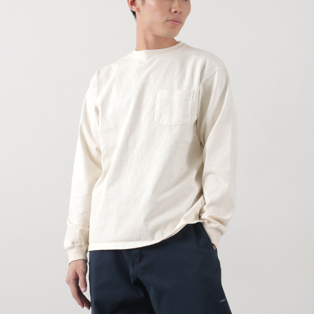 GOOD ON（グッドオン） 別注 ヘビー セットインスリーブ 長袖 ポケットTシャツ / メンズ 無地 9オンス | GOOD ON | 02