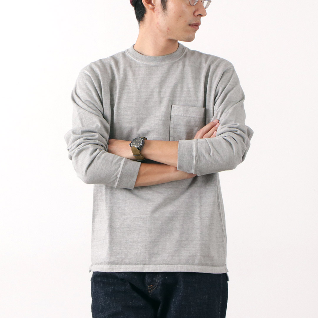GOOD ON（グッドオン） 別注 ヘビー セットインスリーブ 長袖 ポケットTシャツ / メンズ 無地 9オンス | GOOD ON | 03