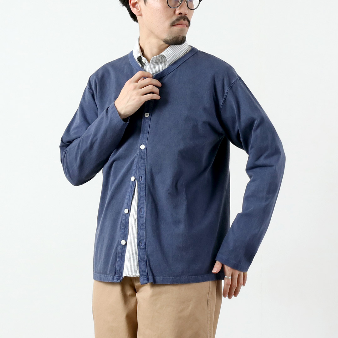 GOOD ON（グッドオン） クルーネック TEE カーディガン / メンズ 羽織 無地 綿100％ USAコットン 日本製 薄手 ピグメントダイ | GOOD ON | 03