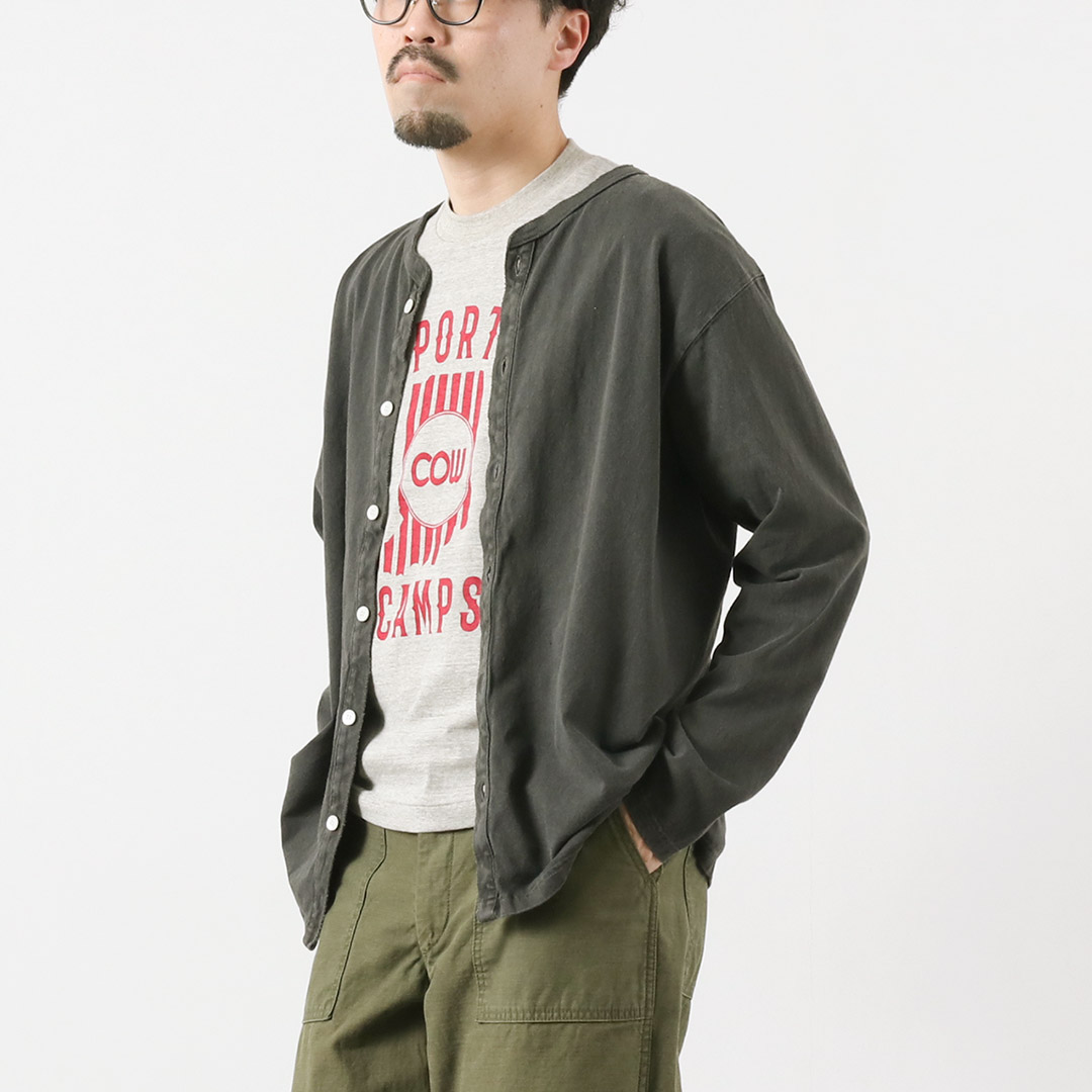 GOOD ON（グッドオン） クルーネック TEE カーディガン / メンズ 羽織 無地 綿100％ USAコットン 日本製 薄手 ピグメントダイ | GOOD ON | 04