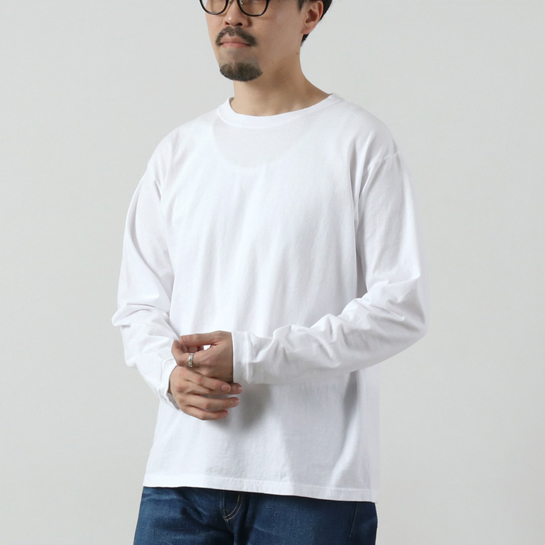 GOOD ON（グッドオン） ロングスリーブ クルーTシャツ / メンズ カットソー 長袖 無地 ピグメントダイ USAコットン 日本製 | GOOD ON | 01