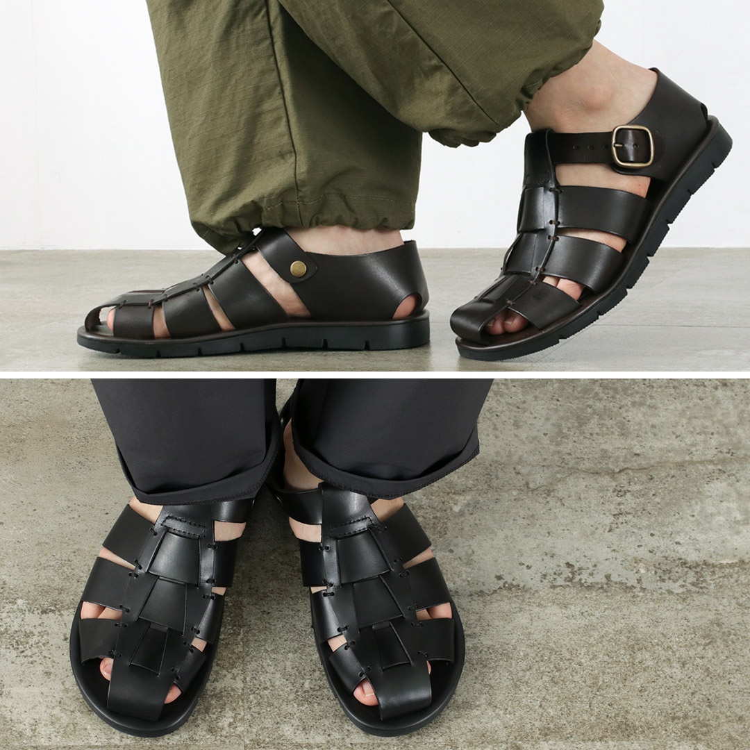 GIORGIO ARMANI 牛革グルカサンダル　サイズ10 ネイビー新品タグ付 GIORGIO ARMANI 牛革グルカサンダル サイズ10 ネイビー新品タグ