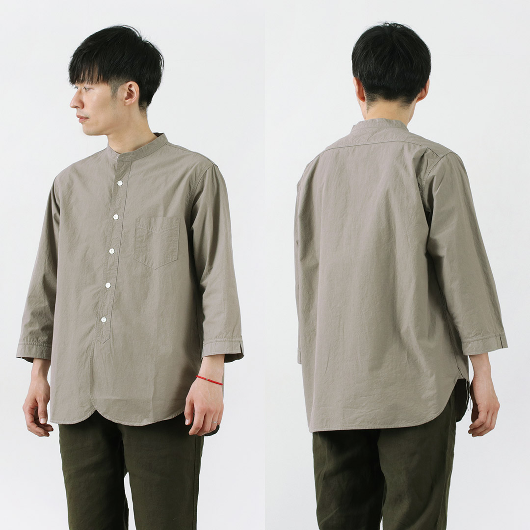 【在庫安い】ダンプバンドカラーシャツ シャツ/ブラウス(長袖/七分)