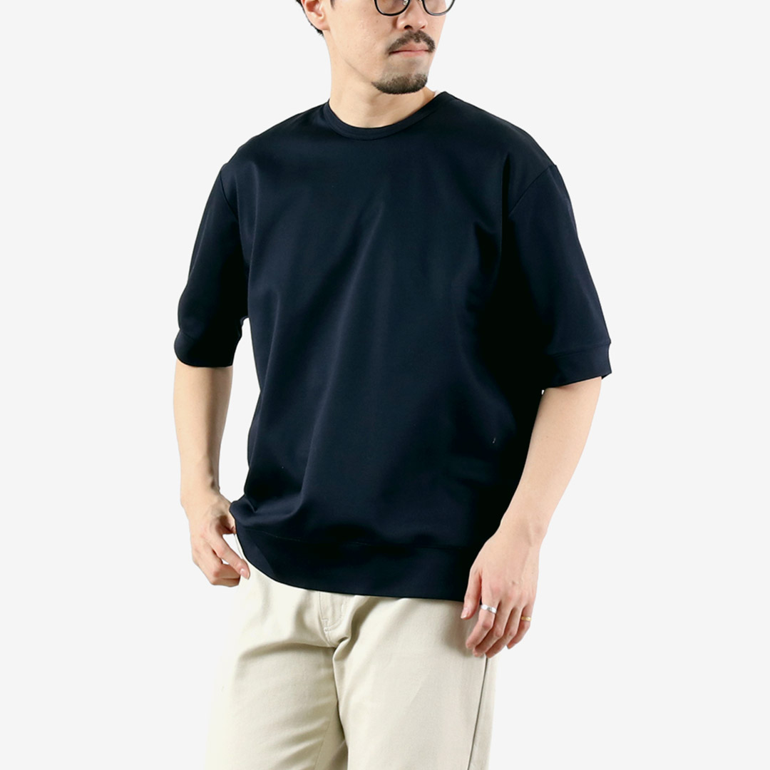 RE MADE IN TOKYO JAPAN（アールイー） ハーフスリーブ ワイド ドレスTシャツ / 半袖 メンズ 無地 クルーネック 日本製 | Re made in tokyo japan | 03