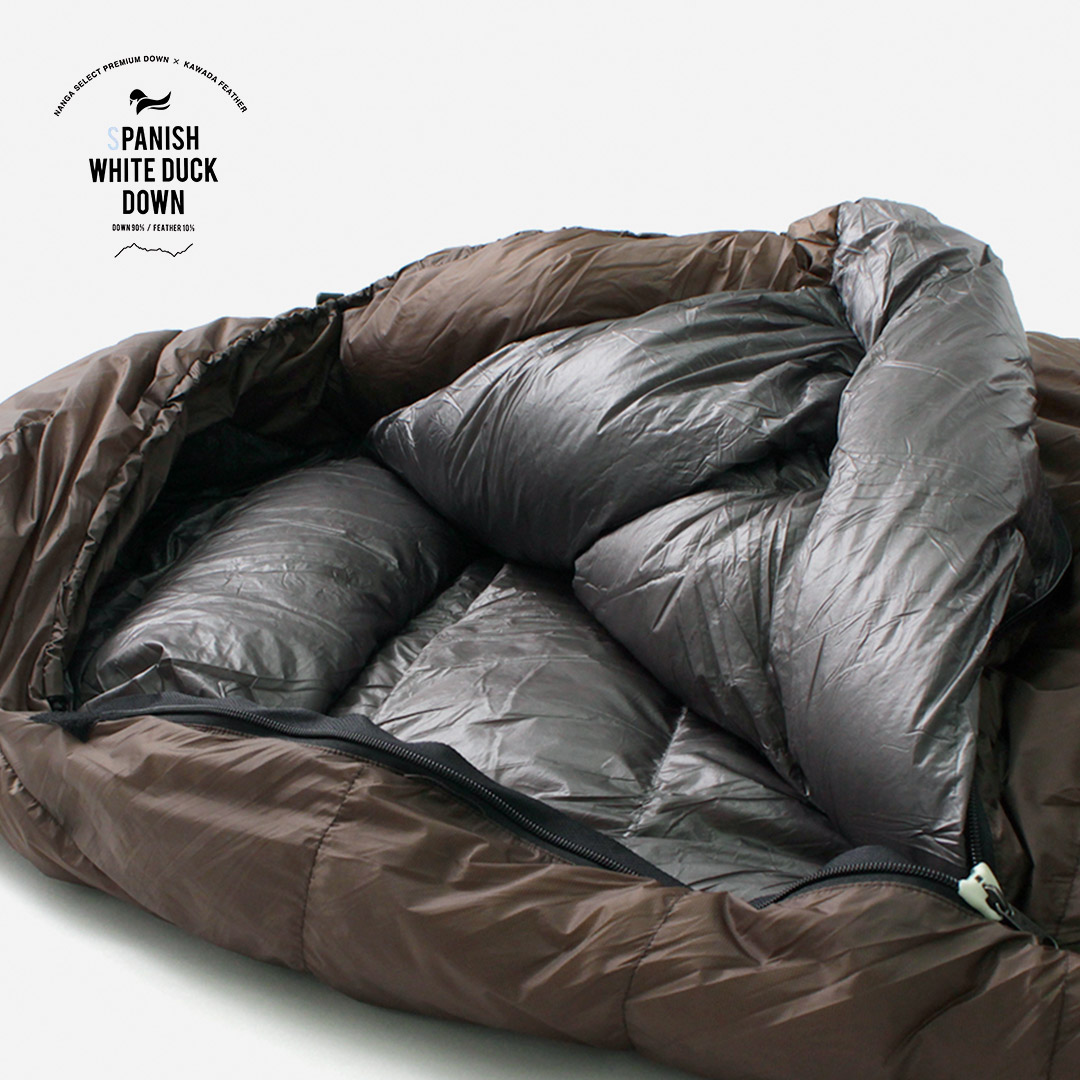快適睡眠✨グースダウン使用 マミー型寝袋 ダウンシュラフ ブラック