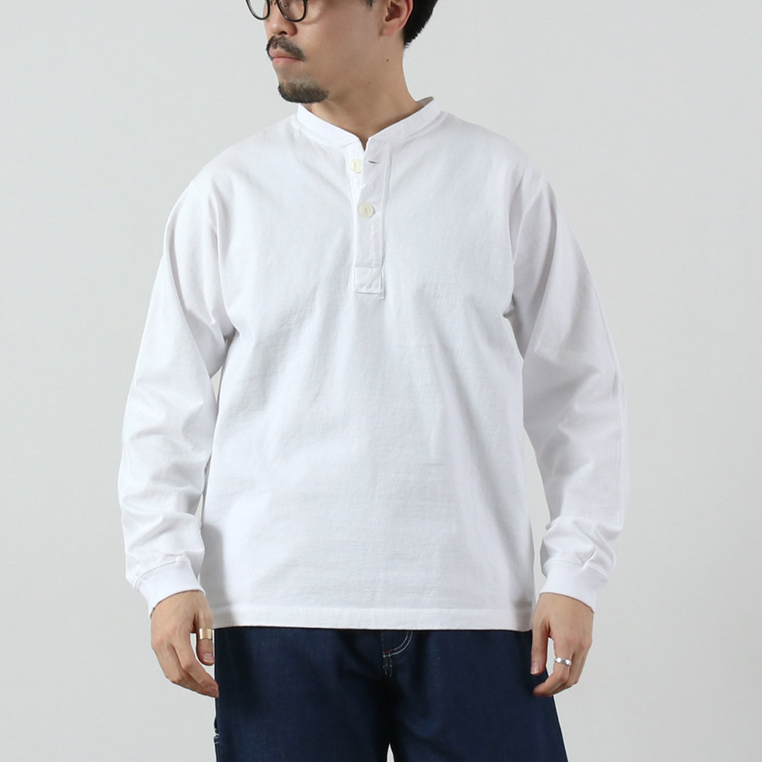 GOOD ON（グッドオン） ロングスリーブ ヘビー ヘンリーTシャツ / メンズ カットソー 長袖 無地 ピグメントダイ USAコットン | GOOD ON | 01