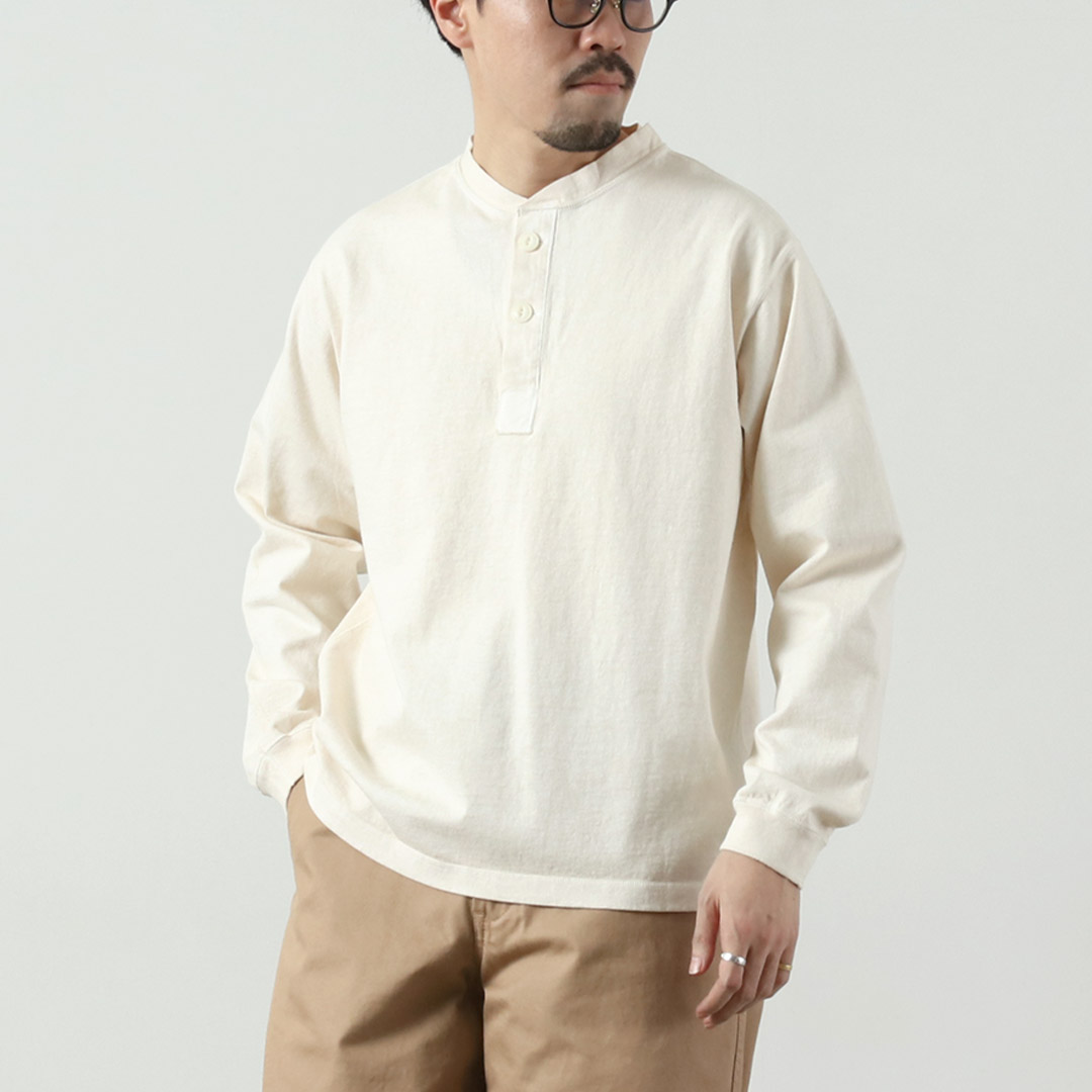 GOOD ON（グッドオン） ロングスリーブ ヘビー ヘンリーTシャツ / メンズ カットソー 長袖 無地 ピグメントダイ USAコットン | GOOD ON | 02