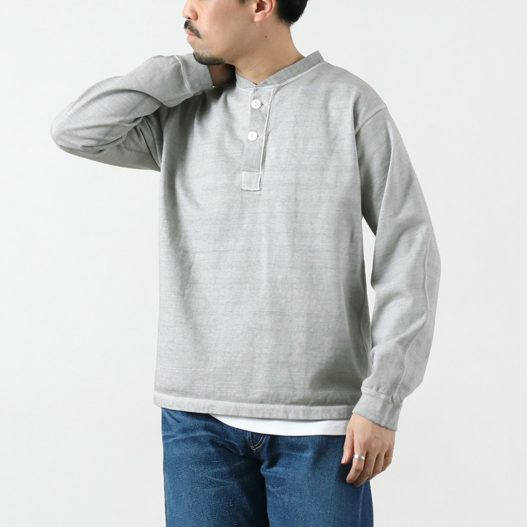 GOOD ON（グッドオン） ロングスリーブ ヘビー ヘンリーTシャツ / メンズ カットソー 長袖 無地 ピグメントダイ USAコットン | GOOD ON | 03