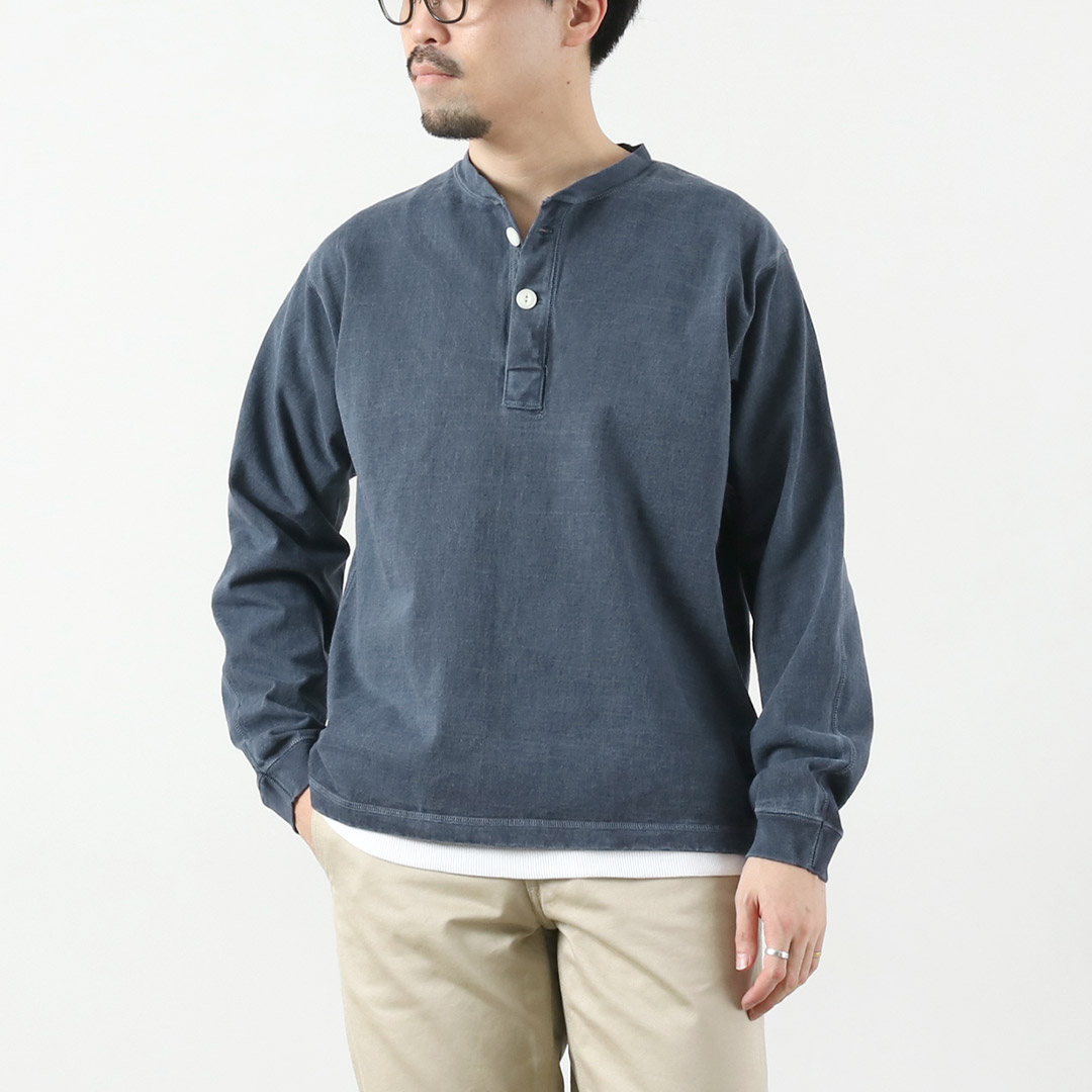 GOOD ON（グッドオン） ロングスリーブ ヘビー ヘンリーTシャツ / メンズ カットソー 長袖 無地 ピグメントダイ USAコットン | GOOD ON | 04