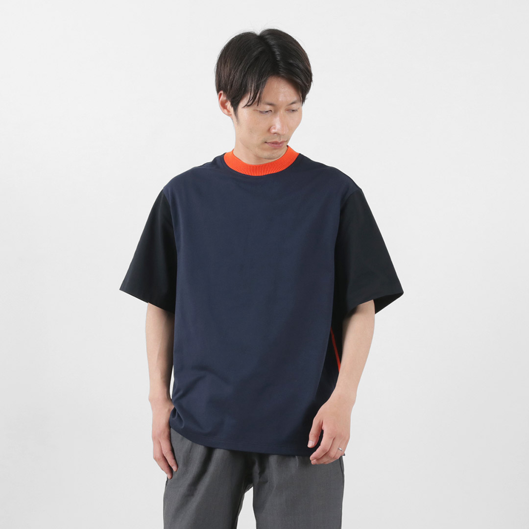COOHEM（コーヘン） メンズ ニットサイドライン Tシャツ / 半袖 バイカラー 日本製 KNI...