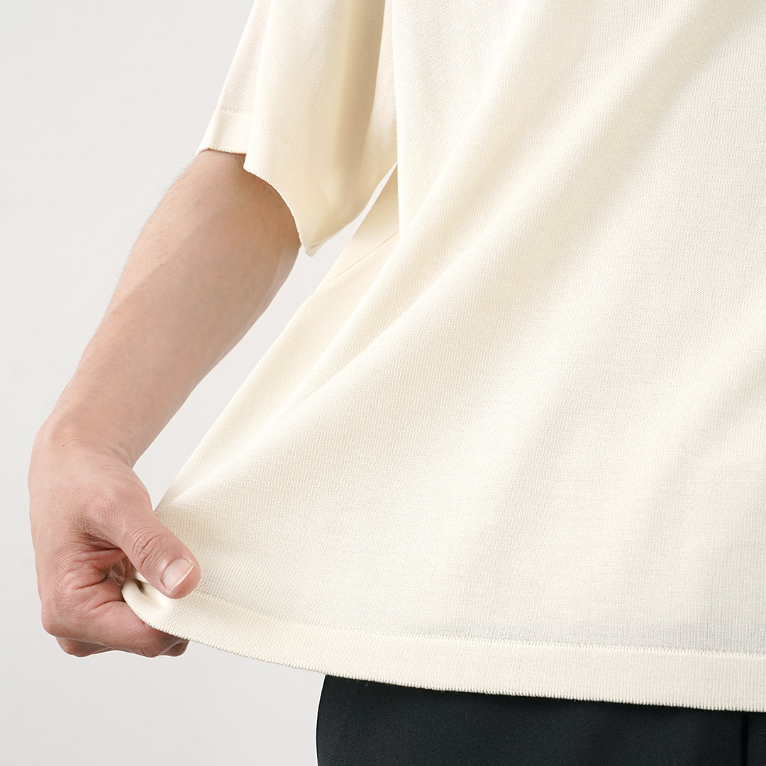 YONETOMI NEW BASIC（ヨネトミニューベーシック） シルクニット Tシャツ / メンズ レディース 半袖 Yonetomi NEW BASIC YONETOMI BASIC（ヨネトミニューベーシック