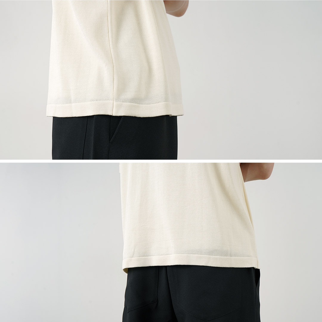 YONETOMI NEW BASIC（ヨネトミニューベーシック） シルクニット Tシャツ / メンズ レディース 半袖 Yonetomi NEW BASIC YONETOMI BASIC（ヨネトミニューベーシック