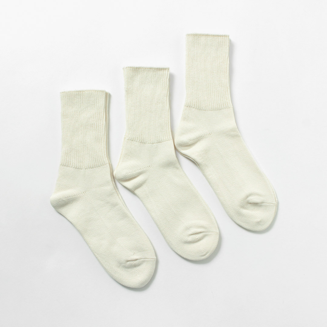 ROTOTO（ロトト） オーガニック デイリー3パック リブクルーソックス / メンズ レディース 靴下 無地 セット 日本製 | ROTOTO | 02