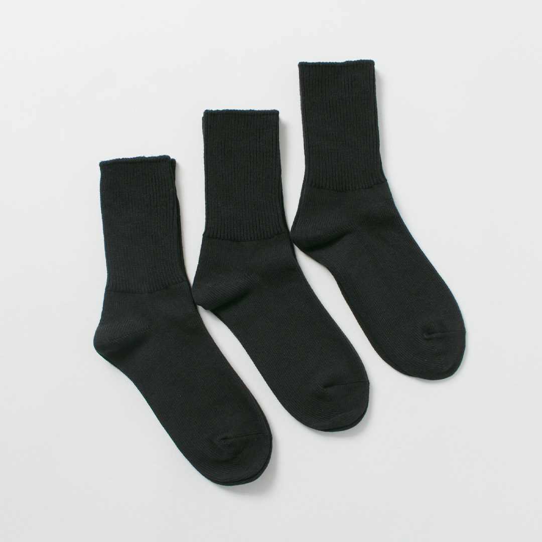 ROTOTO（ロトト） オーガニック デイリー3パック リブクルーソックス / メンズ レディース 靴下 無地 セット 日本製 | ROTOTO | 03