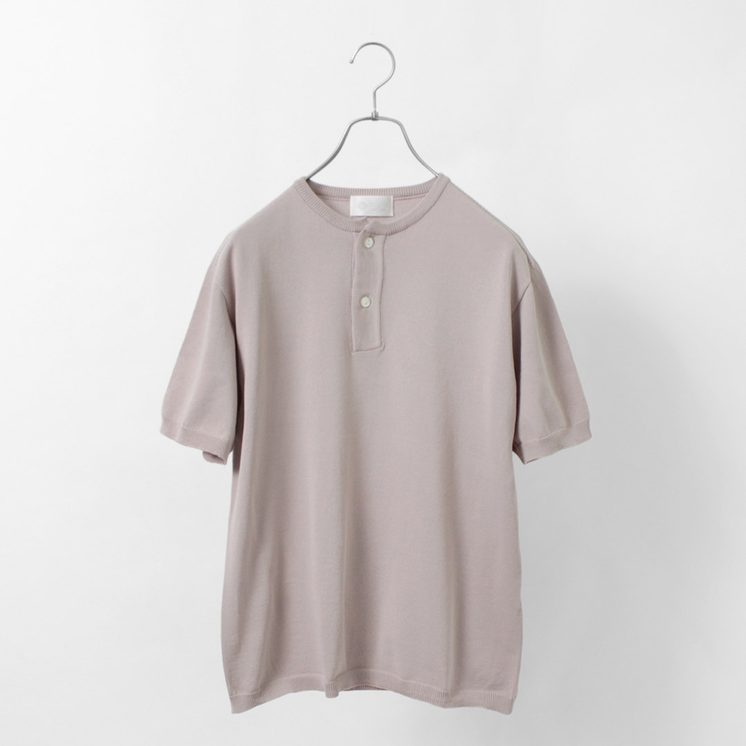 SOGLIA（ソリア） コットン フィット シームレス ヘンリーネック