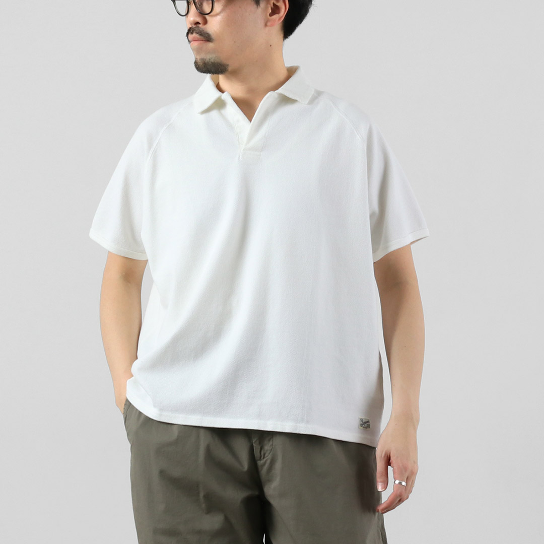 KEPANI（ケパニ） 鹿の子 スキッパーポロ / メンズ 半袖 シャツ コットン 綿 日本製 PIQUE Skipper | Kepani | 01