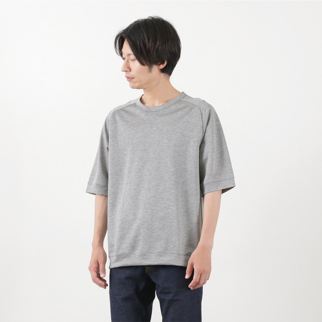 未使用品級　AOURE /アウール　半袖ニットTシャツ/白/M　リブ　メンズ 未使用品級 AOURE /アウール 半袖ニットTシャツ/白/M リブ