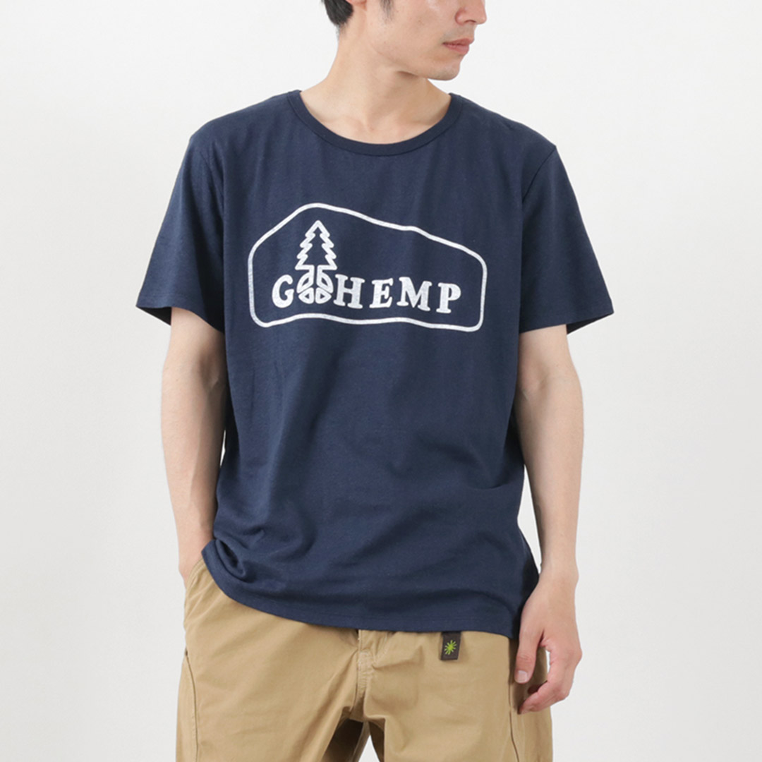 GOHEMP（ゴーヘンプ） ボックスロゴベーシック半袖Tシャツ / メンズ レディース ヘンプコット...
