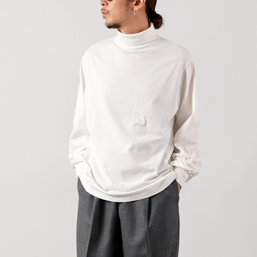 YONETOMI NEW BASIC（ヨネトミニューベーシック） ガーメントダイ Tシャツ タートルネック 日本製 / 長袖 メンズ 米冨 | Yonetomi NEW BASIC | 01