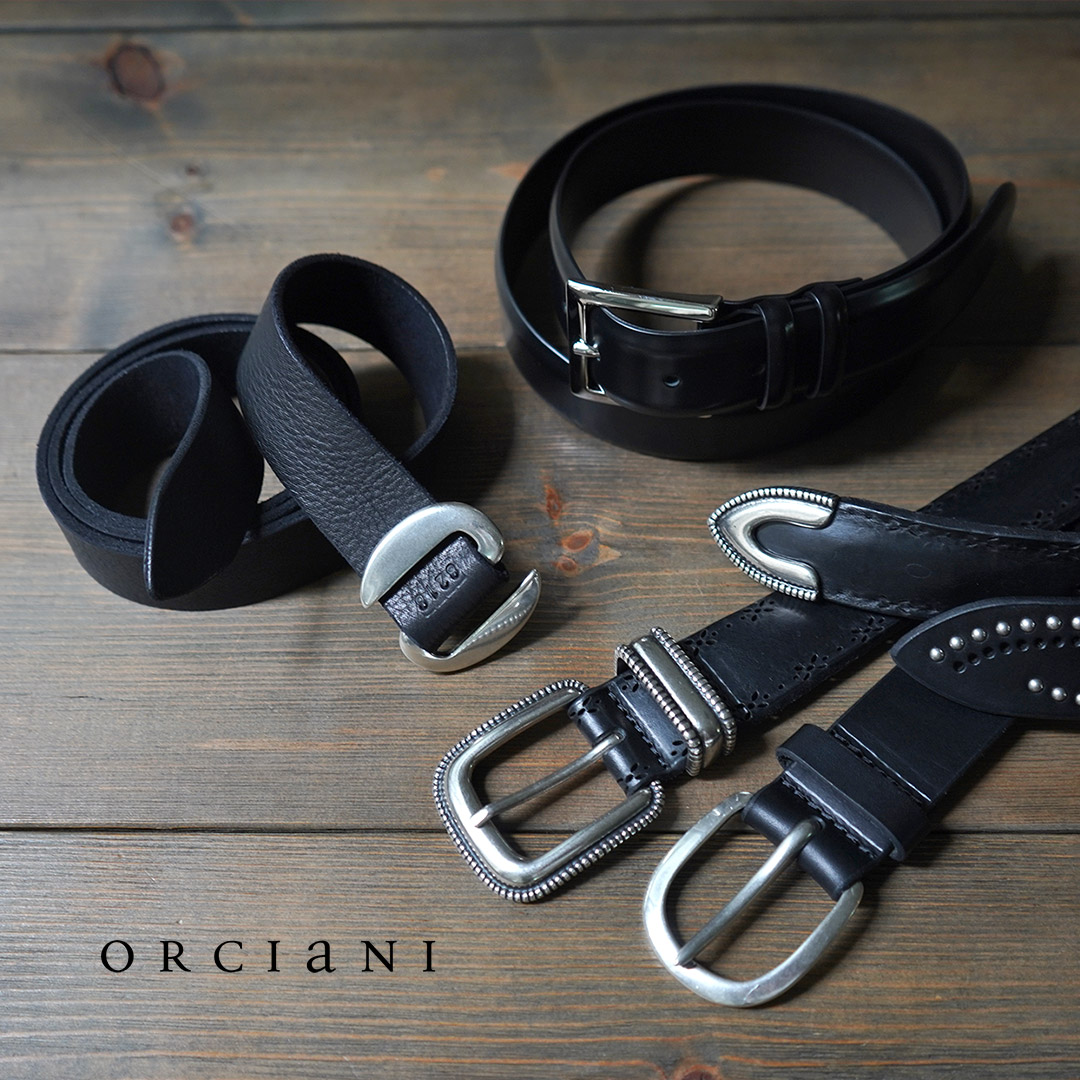 ORCIANI（オルチアーニ） ブルソフト パンチングレザーベルト メタル 