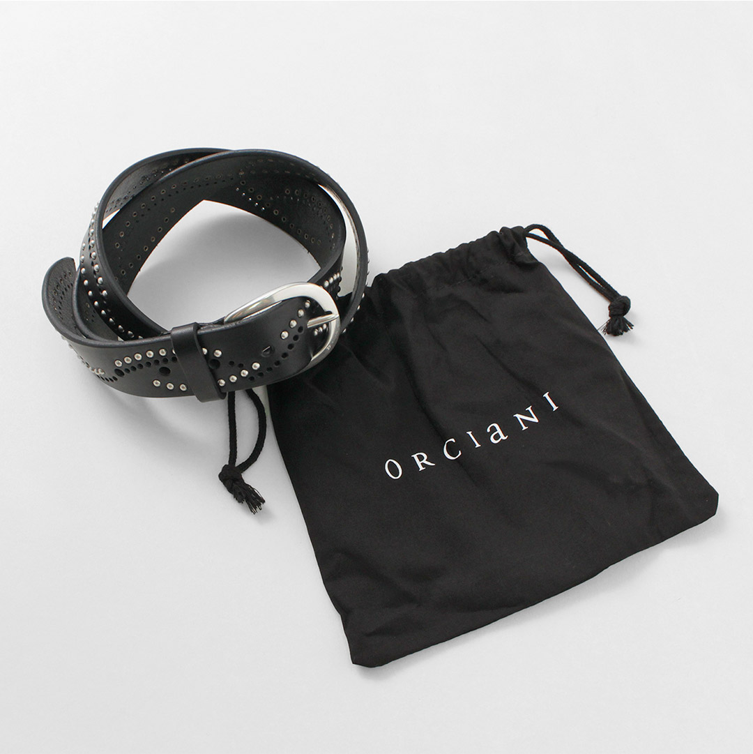 ORCIANI（オルチアーニ） ブルソフト レザーベルト マイクロスタッズ