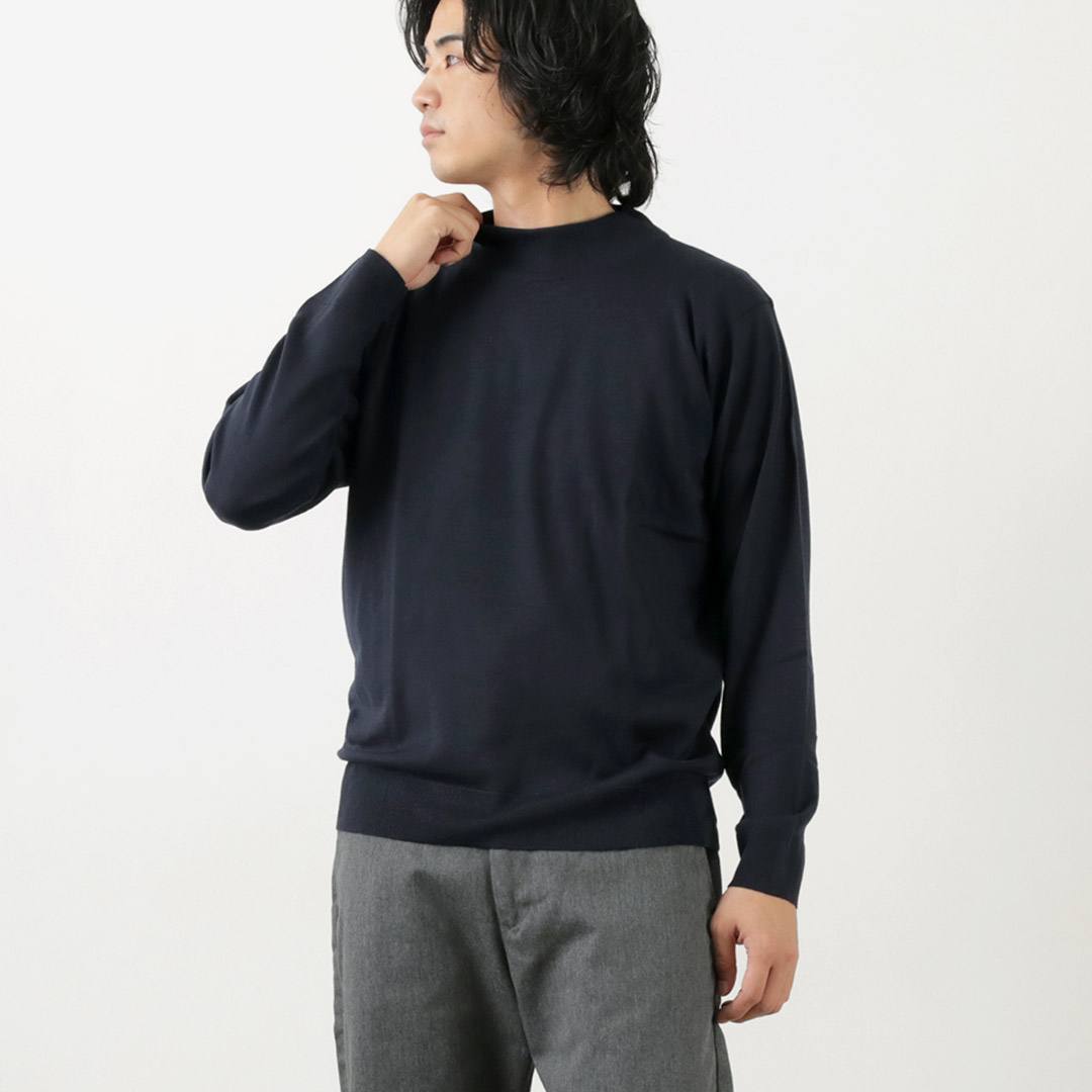 JOHN SMEDLEY（ジョンスメドレー） メリノウール 24ゲージ モックネック ニット / Sweater スウェーターシリーズ セーター