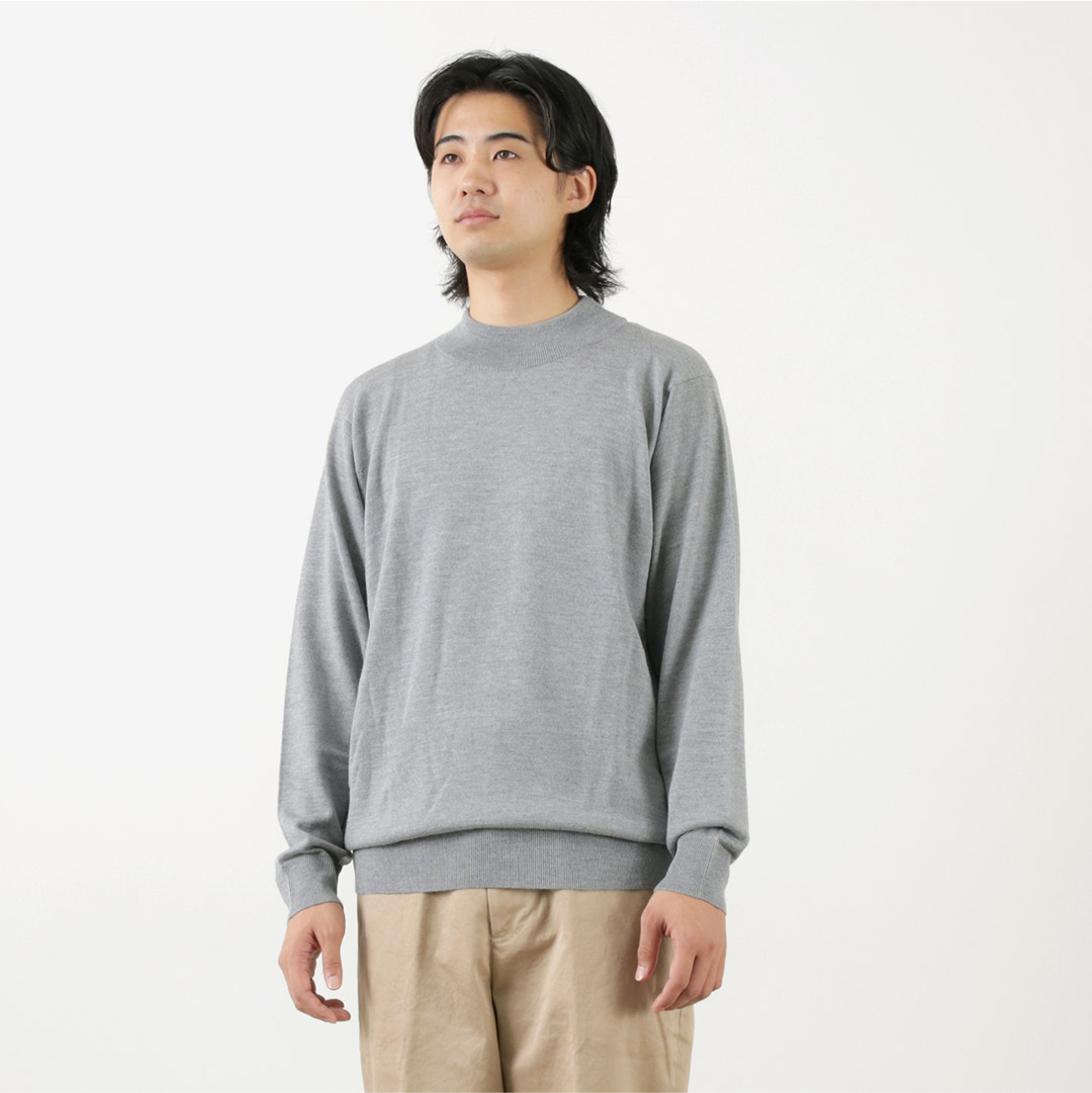 JOHN SMEDLEY（ジョンスメドレー） メリノウール 24ゲージ モックネック ニット / Sweater スウェーターシリーズ セーター