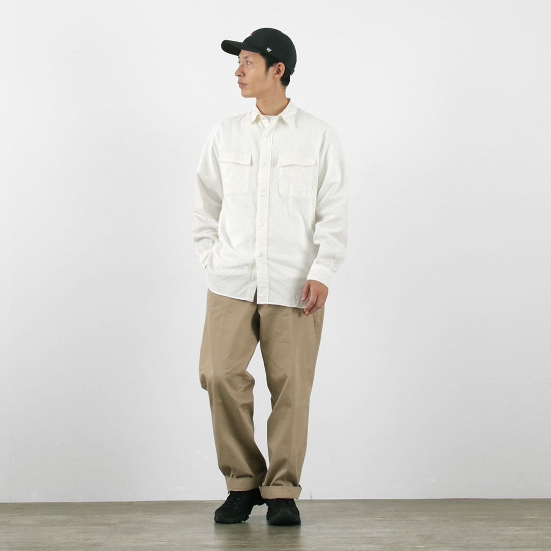 FUJITO フジト オーバサイズ コットンシャツ カーキ サイズ1 L相当 FUJITO フジト オーバサイズ コットンシャツ カーキ サイズ1 L