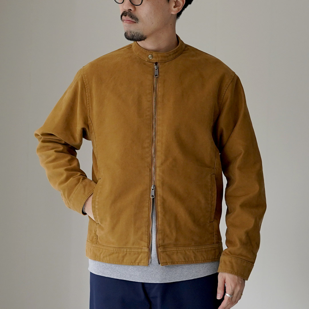 JAPAN BLUE JEANS（ジャパンブルージーンズ） 別注 モールスキン ライダース / メンズ シングル 経年変化 ライトアウター | JAPAN BLUE JEANS | 01