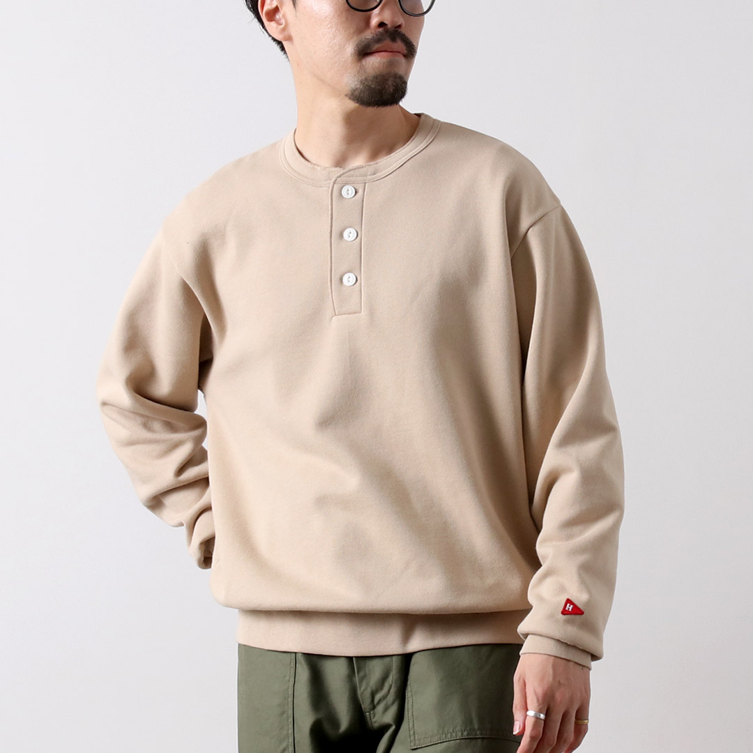 Healthknit（ヘルスニット） クラシックスウェット ヘンリーネック