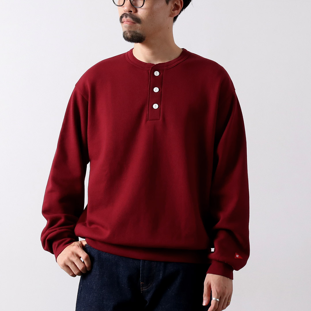 HEALTHKNIT（ヘルスニット） クラシックスウェット ヘンリーネック ロングスリーブ / メンズ スウェット トレーナー 裏起毛 無地 | Healthknit | 04