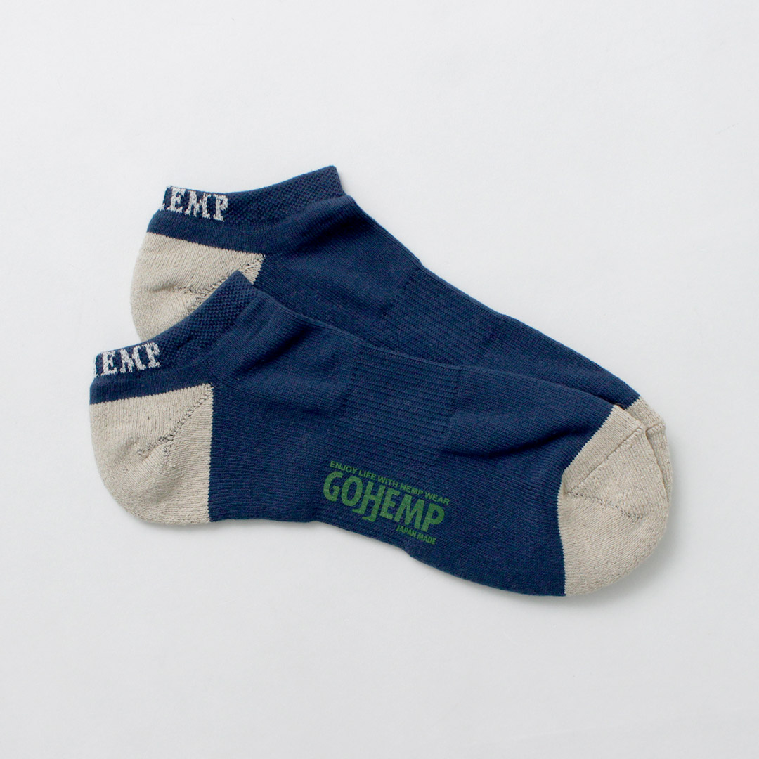 GOHEMP（ゴーヘンプ） パネル パイル アンクルソックス / メンズ 靴下 天然素材 綿 コットン 日本製 アノニマスイズム | GOHEMP | 01