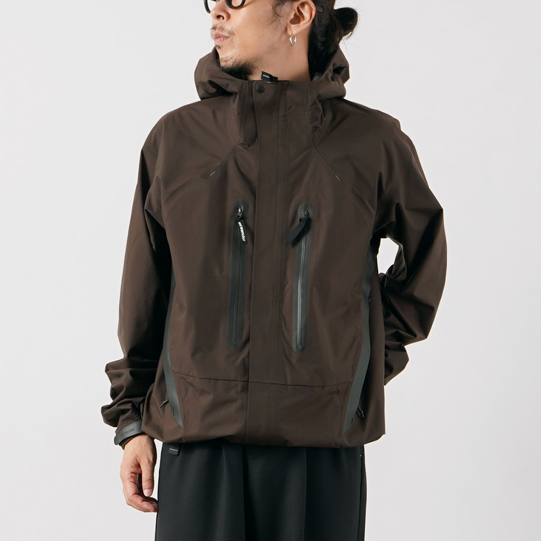 AND WANDER（アンドワンダー） 2.5レイヤー ハイカー レインジャケット / メンズ 防水 透湿 撥水 登山 アウトドア | and wander | 01