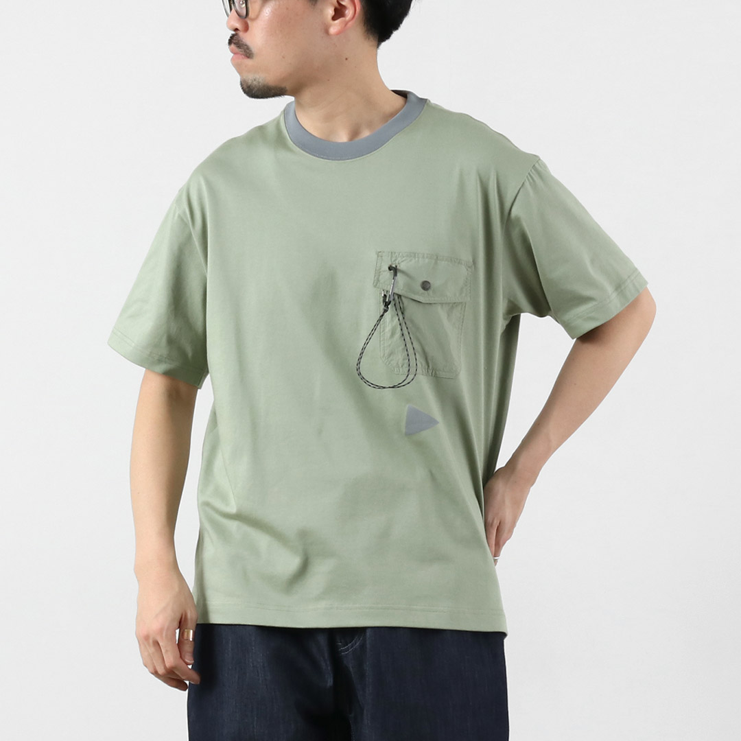 AND WANDER（アンドワンダー） ポケットTシャツ / メンズ 半袖　吸水速乾 | and wander | 02