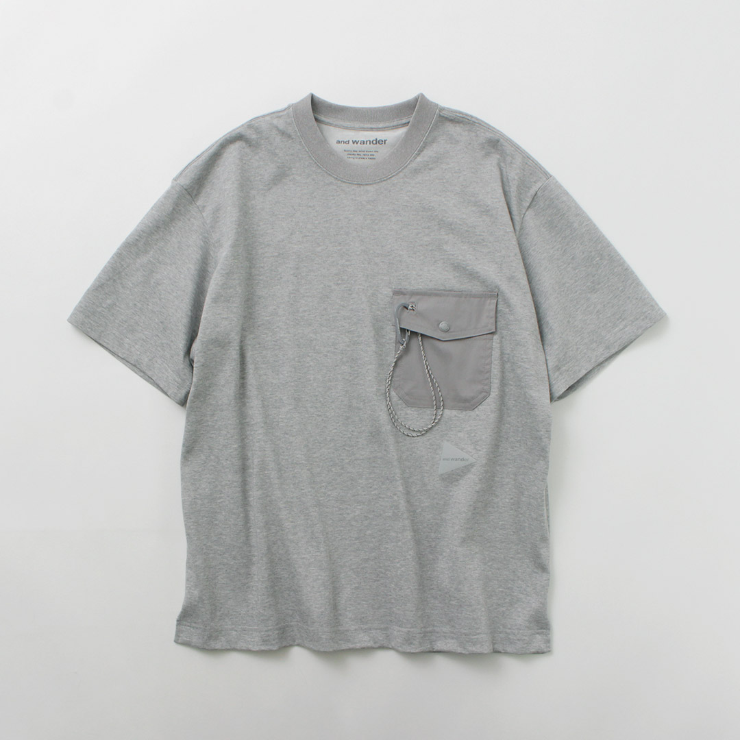 【30% OFF】and wander (アンドワンダー) pocket T / ポケットT and wander (アンドワンダー) pocket T / ポケットT