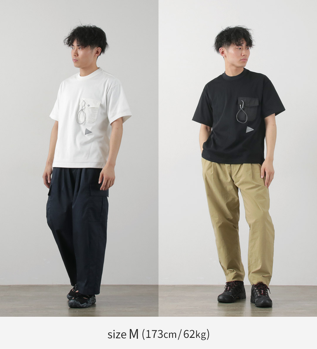 and wander AND WANDER（アンドワンダー） ポケットTシャツ