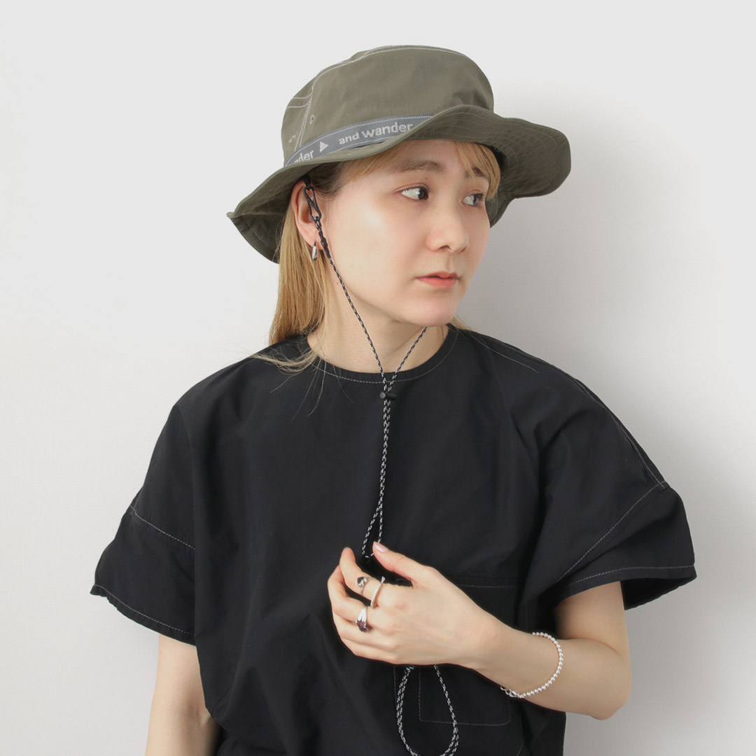 and wander アンドワンダー ショットパンツ＋帽子　２点セット　日本製 and wander アンドワンダー ショットパンツ＋帽子 2点セット
