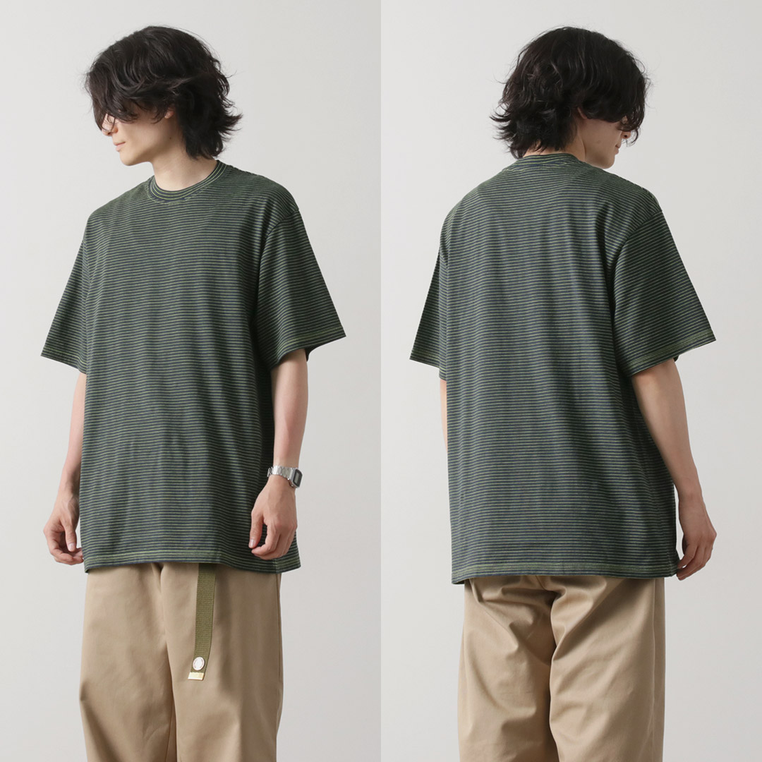 YONETOMI NEW BASIC（ヨネトミニューベーシック） ガーメントダイ ボーダーTシャツ / メンズ レディース ユニセックス トップス YONETOMI NEW BASIC（ヨネトミニューベーシック） ガーメント
