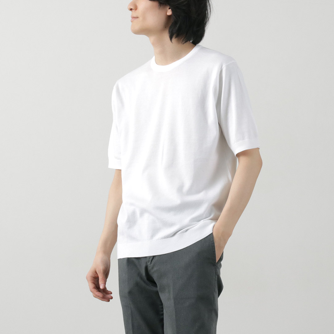 美品　ジョンスメドレー　シーアイランドコットン　クルーネックニット　M JOHN SMEDLEY ジョンスメドレー クルーネック 長袖ニット/EMMETT