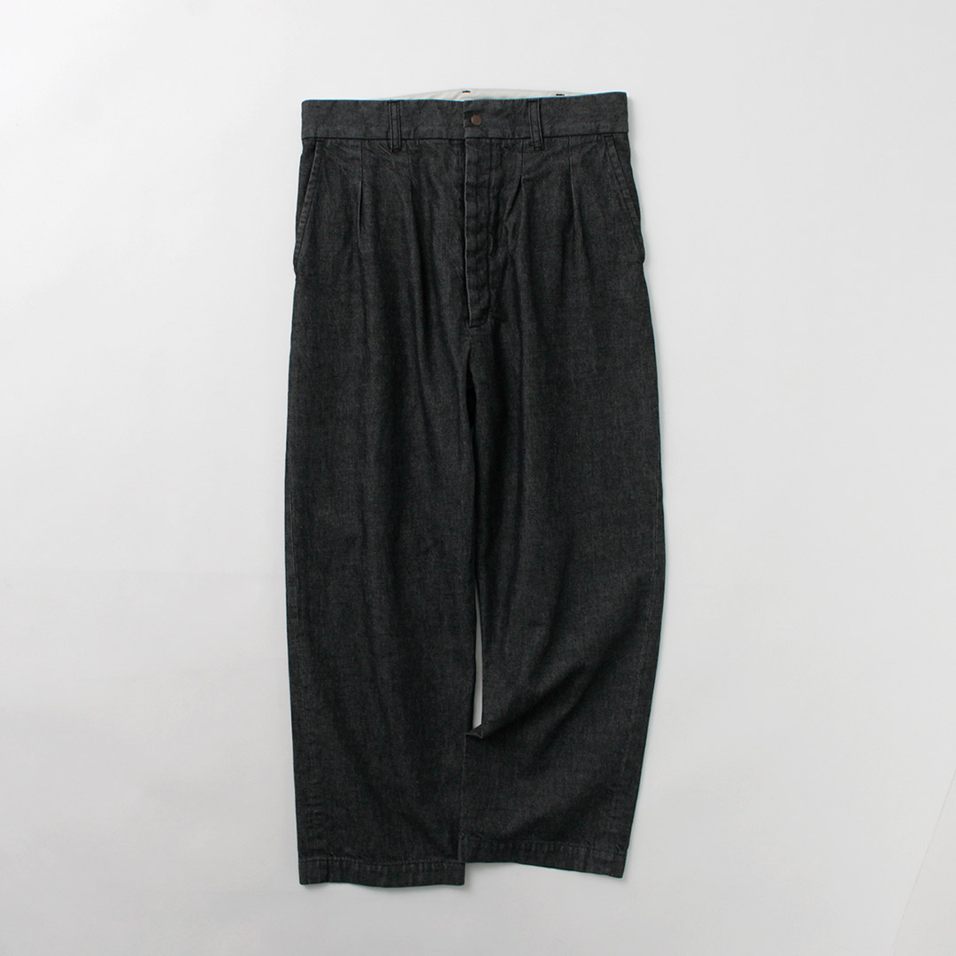 FUJITO（フジト） 2タック トラウザー ライトオンスデニム / メンズ 綿 コットン 日本製 2 Tuck Trousers : 19484 :  ROCOCO Yahoo!店 - 通販 - Yahoo!ショッピング