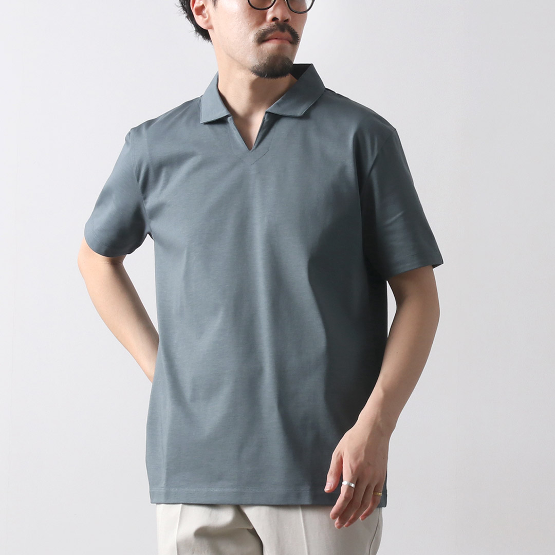 RE MADE IN TOKYO JAPAN（アールイー） ドレス オーガニックコットン スキッパーポロ シャツ / ポロシャツ メンズ 半袖 日本製 | Re made in tokyo japan | 02