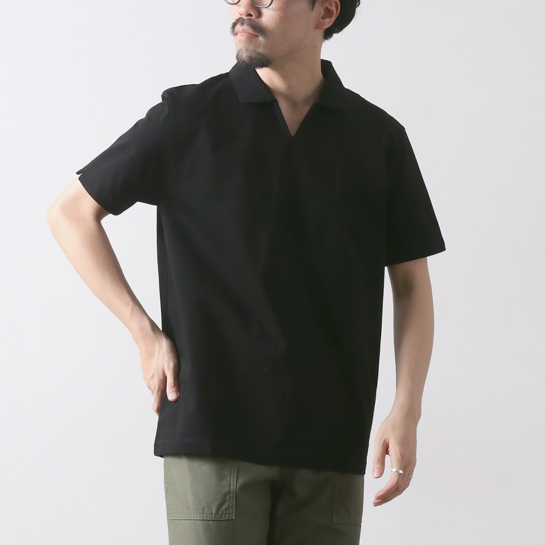 RE MADE IN TOKYO JAPAN（アールイー） ドレス オーガニックコットン スキッパーポロ シャツ / ポロシャツ メンズ 半袖 日本製 | Re made in tokyo japan | 04