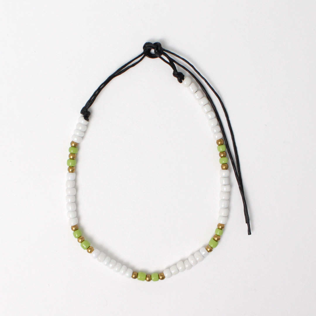 phaduA （パ・ドゥア） マルチカラーグラスビーズ ブレスレット / メンズ レディース ユニセックス ミサンガ ワックスコード | ROCOCO | 01
