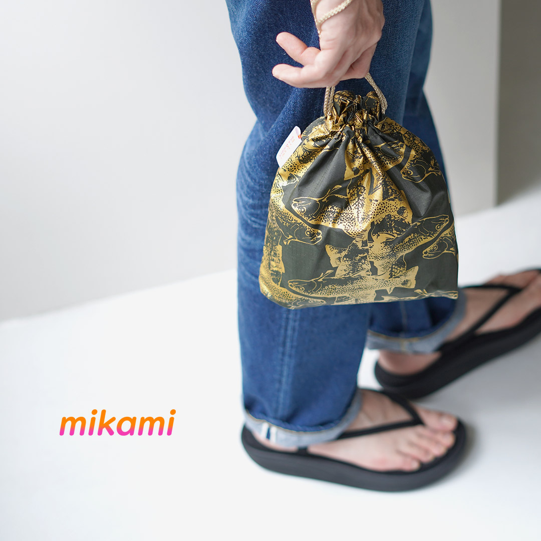 MIKAMI（ミカミ） プリントナイロン ドローストリングバッグ