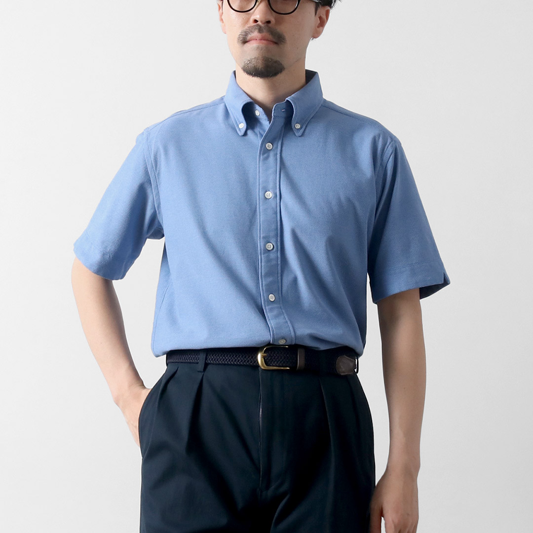 ROCOCO（ロココ） 鹿の子 ショートスリーブ ボタンダウンシャツ / メンズ 無地 半袖 吸水 速乾 日本製 | ROCOCO | 03