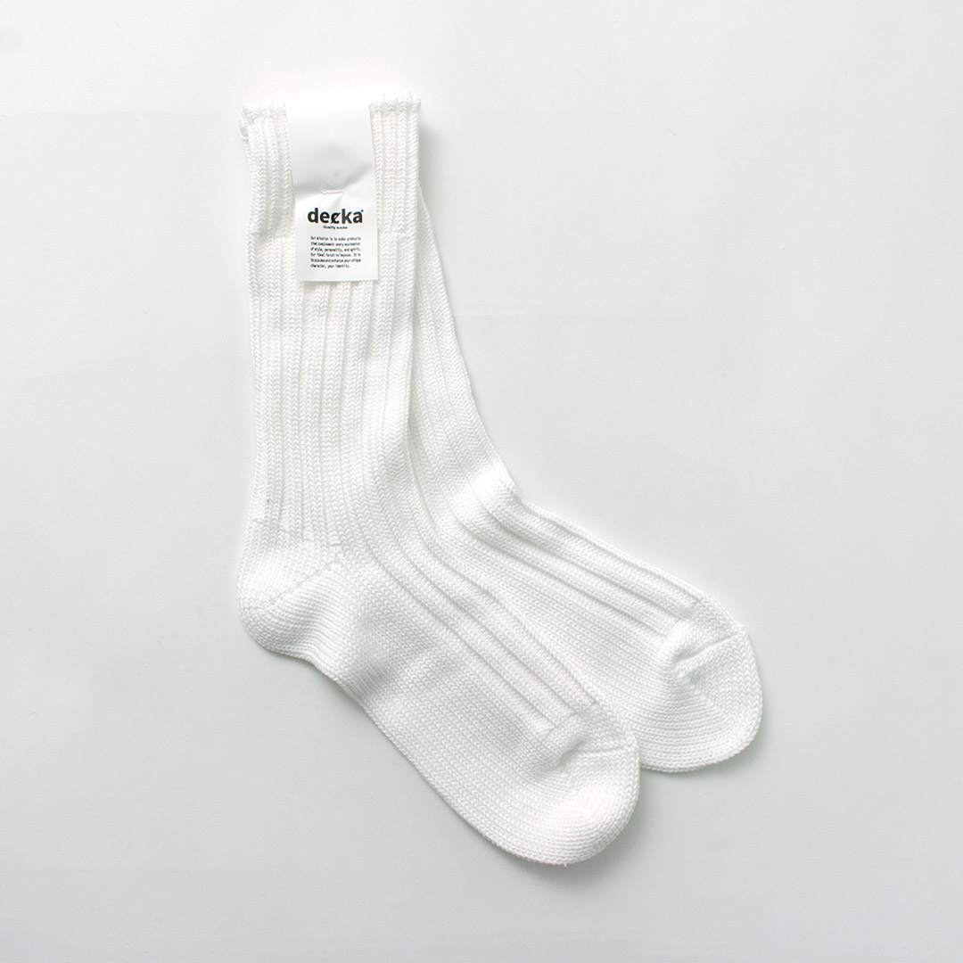 DECKA QUALITY SOCKS（デカ） ヘビーウエイト プレーン クルーソックス / メンズ 靴下 厚手 無地 SHOWATABE | decka Quality socks | 01
