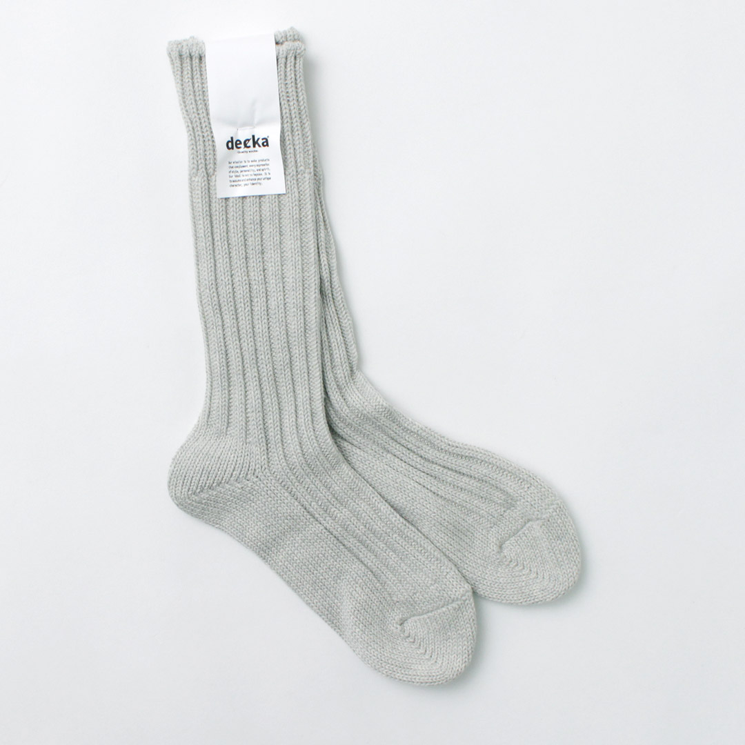 DECKA QUALITY SOCKS（デカ） ヘビーウエイト プレーン クルーソックス / メンズ 靴下 厚手 無地 SHOWATABE | decka Quality socks | 02