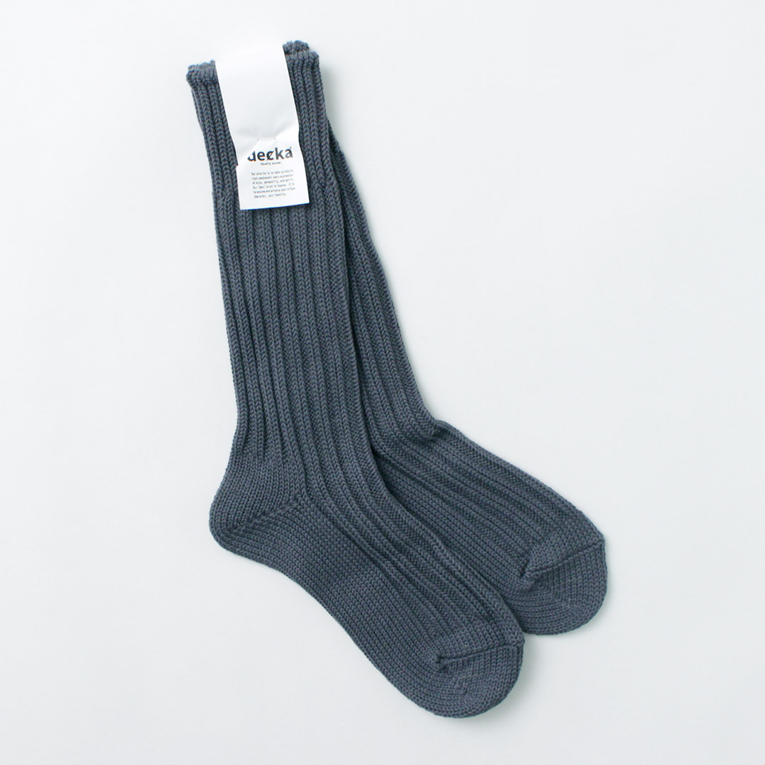 DECKA QUALITY SOCKS（デカ） ヘビーウエイト プレーン クルーソックス / メンズ 靴下 厚手 無地 SHOWATABE | decka Quality socks | 03