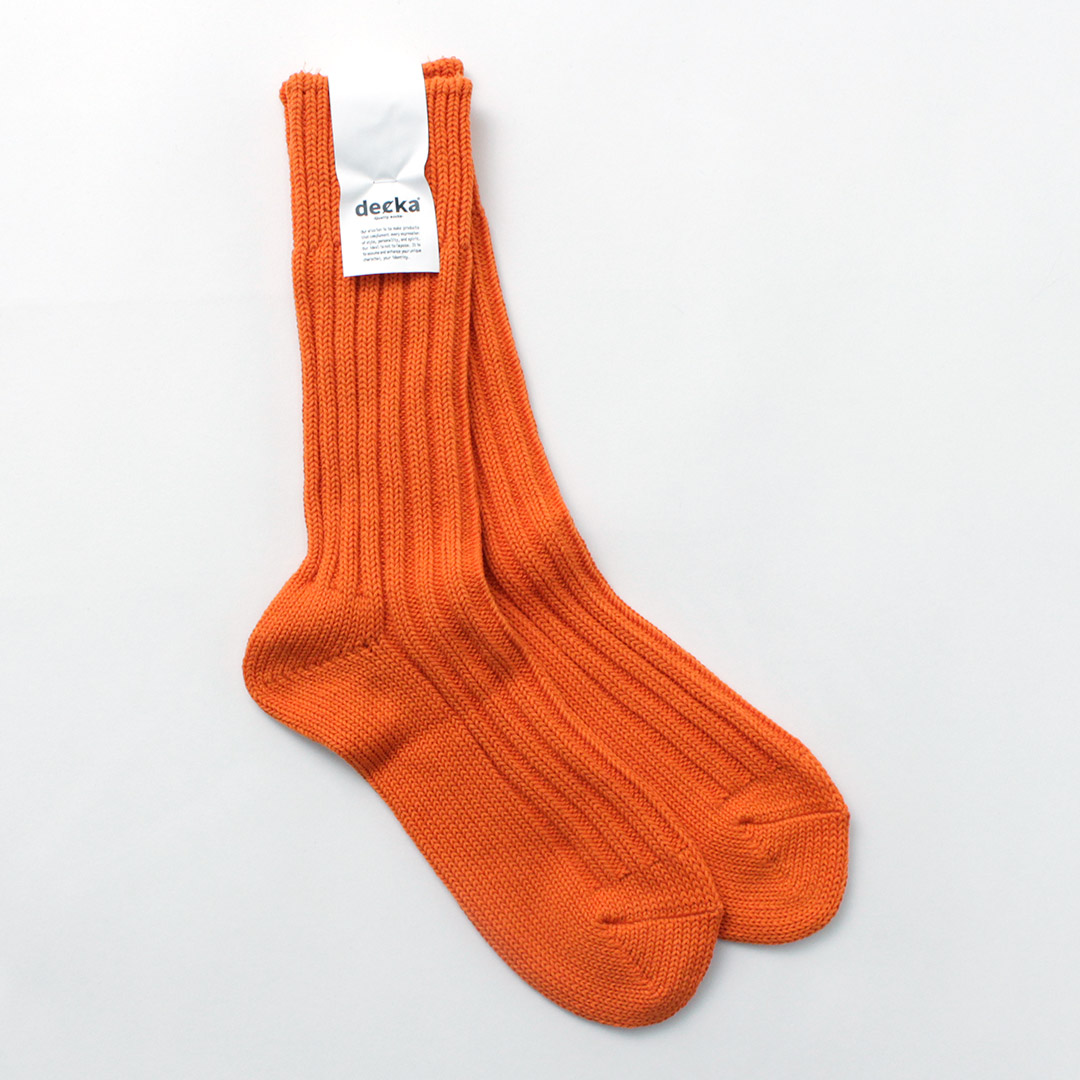 DECKA QUALITY SOCKS（デカ） ヘビーウエイト プレーン クルーソックス / メンズ 靴下 厚手 無地 SHOWATABE | decka Quality socks | 05