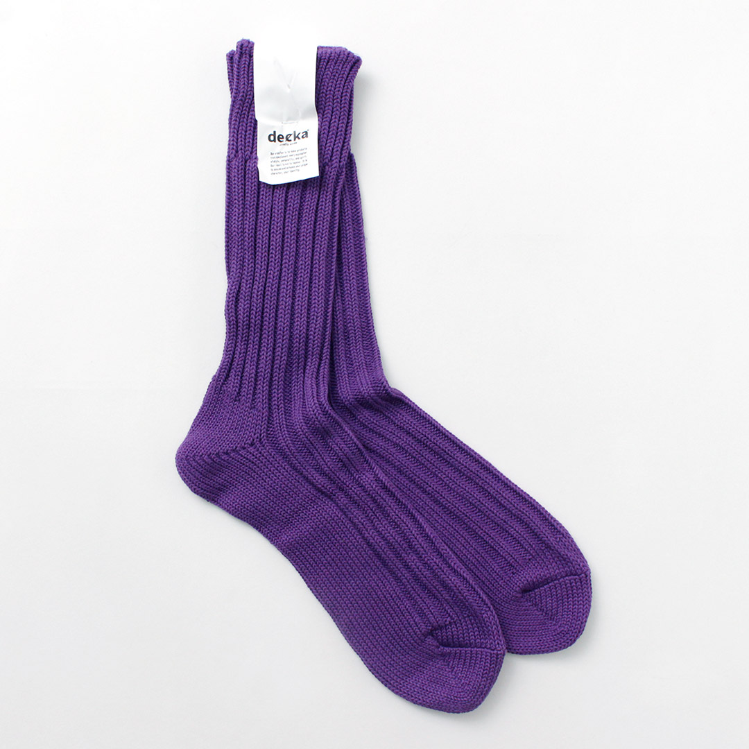 DECKA QUALITY SOCKS（デカ） ヘビーウエイト プレーン クルーソックス / メンズ 靴下 厚手 無地 SHOWATABE | decka Quality socks | 08